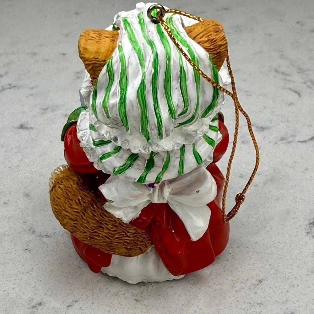 1996 Vintage‎ Cat Baker Ornament Thanks For Caring Christmas Holiday Decoration